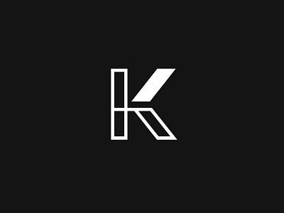 Kh geometric initials lettering logo design