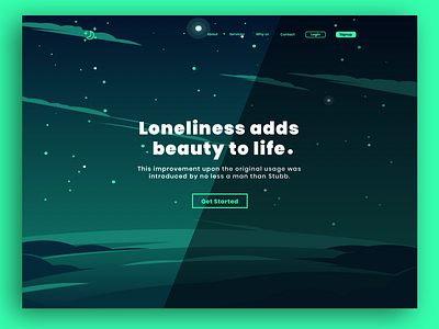 Nighty dark landing page sketch typography ui ux webdesign