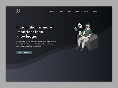 Dark Landing Page dark illustration landing page sketch typography ui ux webdesign