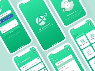 Accountaxpert Mobile accounting app appdesign application branding dribbble flat green illustration mobile mockup sleek tax taxes ui ux vector