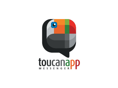 Toucan App Messenger Logo app bird birds logo design logo logo design speech bubble square toucan toucan logo