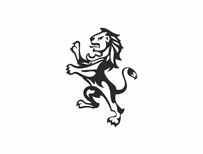 LION animal ilustration king lion logo luxe royalty white space