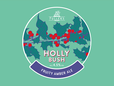 Holly Bush ale beer berries christmas holly illustration nature pump clip winter