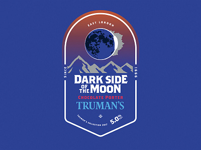 Dark Side Of The Moon ale beer blue brewery illustration lunar eclipse moon mountains pump clip trumans