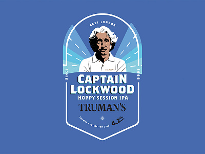 Captain Lockwood ale beer blue brewery illustration man portrait pump clip trumans