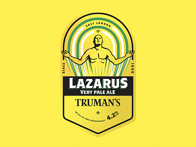 Lazarus ale beer brewery illustration lazarus pump clip rises rising trumans yellow