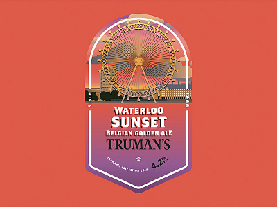 Waterloo Sunset ale beer brewery ferris wheel illustration london london eye pump clip sunset trumans waterloo