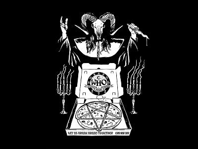 Witching Hour Order T-shirt #4 black club dance dark darkness demonology design logo metal night white witchcraft