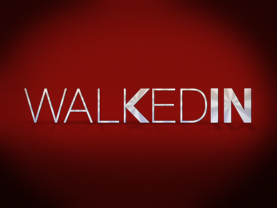 WalKedIN proposal app coolappse letters logotype metal red walkedin