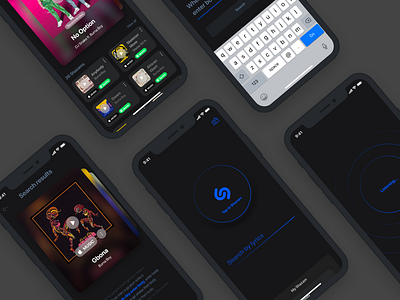 Shazam Redesign - Darkmode app design figma music ui ux