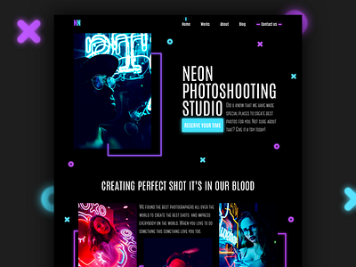 Neon design dribbble neon neon light people photo photoshoot photoshooting studio ui ux web website
