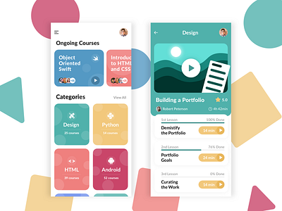 Course app clean clean ui colors colorscheme courses design dribbble first flat learning app student ui ux welcome welcome shot