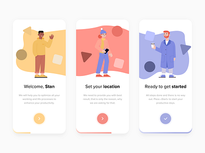Onboarding characters clean clean design clean ui design first firstshot flower illustraion mobile onboarding steps ui welcome welcome shot