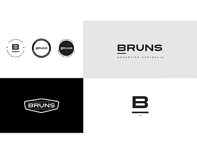 Bruns Acoustics ~ Branding acoustics australia black branding handmade logo music speakers style guide typography white