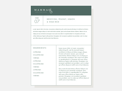 Mamma Qi menu card balance branding chinese herbs food delivery green logo nourish restore style guide typography