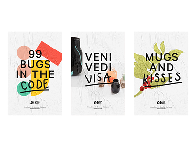 DA Posters branding bug cafe code coffee da design illustration kiss logo mugs poster shop space typography visa