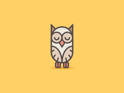 Owl icon illustration line owl yellow