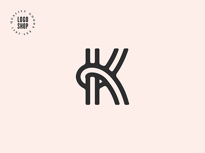 The Logo Shop Pick No.4 k knot letter logo premium quality shop top