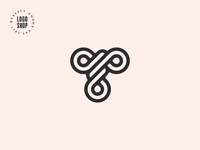 The Logo Shop Pick No.7 knot knotted letter logo premium quality shop t top