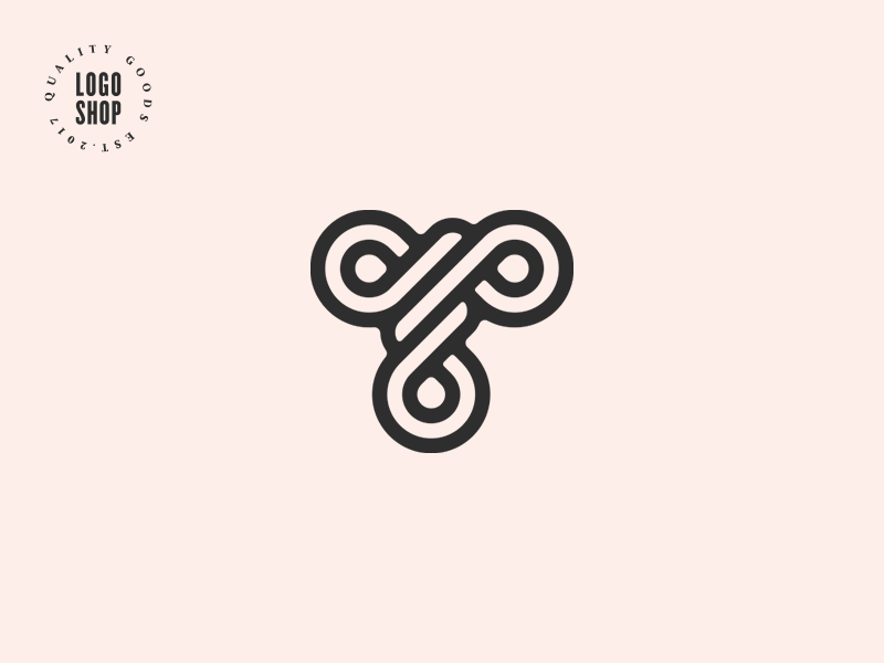 The Logo Shop Pick No.7 top quality premium knotted knot t letter shop logo