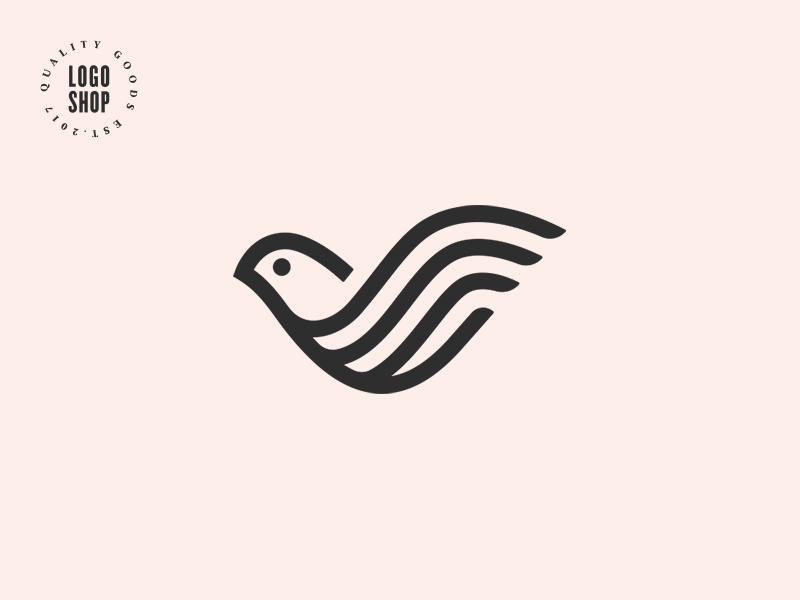 The Logo Shop Pick No.9 top quality premium bird dove shop logo
