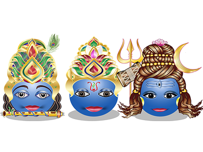 Hindu God Smileys billithecat blue diety emoji emojis emoticon emoticons god hindu hinduism krishna nina garman pixabay shiva smiley smileys smilies vishnu