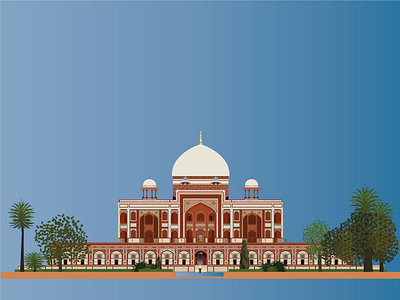 Elevation of Humayun Tomb within Garden