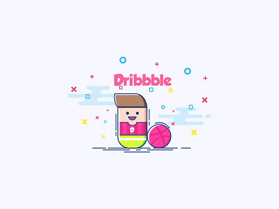 Dribble Debut character debut dribbble icon illustration vector