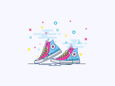 Sneakers color icon illustration sneakers vector