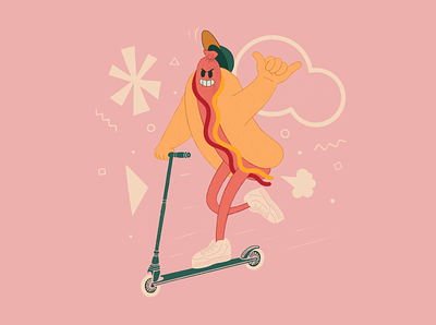Hot Doug character design digital art food hotdog illustration