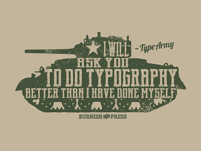 Type Army Tanker. army design type typography