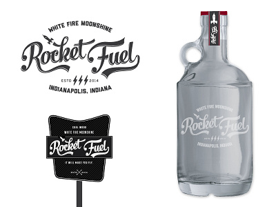 White Fire Moonshine | Rocket Fuel beverage branding food fuel indiana indianapolis logo moonshine rocket