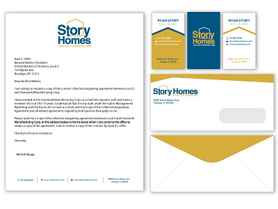 Story Homes branding chicago construction homes house logo pattern remodeling stationery typography