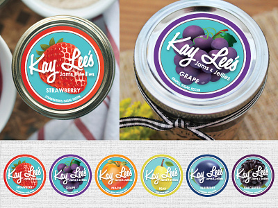 Jams & Jellies labels. ball jar brand fruit jams jellies kay lees logo