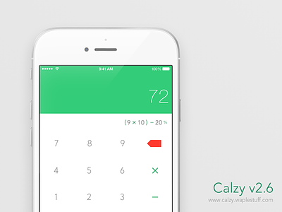 Calzy 2.6 | White app calculator clean ios ios8 iphone simple ui ux