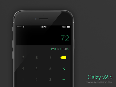 Calzy 2.6 | Black app calculator clean ios ios8 iphone simple ui ux