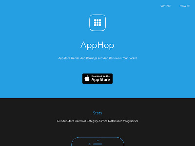 AppHop Website app apple clean developer flat ios iphone itunes minimalist web website wireframe