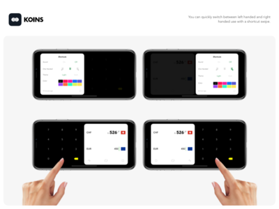 Koins - left handed & right handed mode