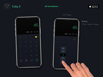 Calzy 3 - 3D Touch apple beautiful clean dark flat ios iphone minimalist simple ui x
