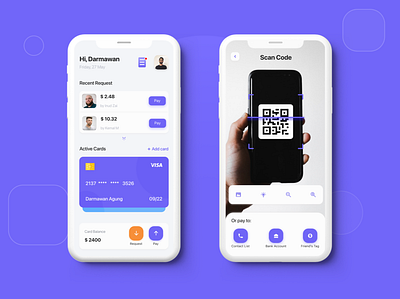 Smart Card Idea - Easier money transaction [Part 1] app card clean design icon illustration ios minimal mobile modern money purple ui ux