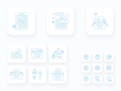 Icon Set for Laundry App blue clean clothes delivery icon illustration laundry laundry service logo mobile modern ui white