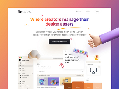 Landing Page Design Concept app concept assets concept design design app font illustration illustration art illustrator interaction design interface landing page ui ui ux design