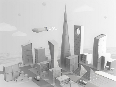City 3d illustration 3d animation blander ill illustration