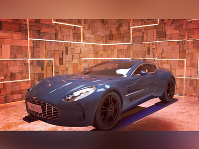 Aston Martin 3d model aston martin blue car car max2014 vray render