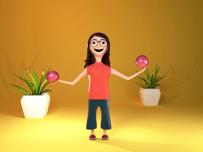 2x invites 2x 3d animation balls blender dribbble girl invites
