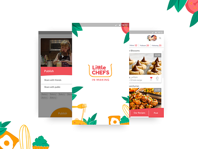 Little Chefs app app for kids chef cooking cute stuff illustration kids app little chefs social media uxui