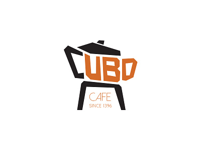 Cubo Cafe cafe logo moka pot typography