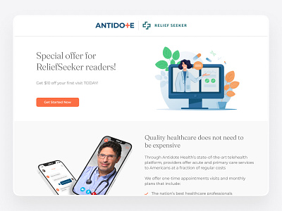 Anitdote - Relief Seeker antidote branding design landingpage landingpage design layout layout design reliefseeker ui web design