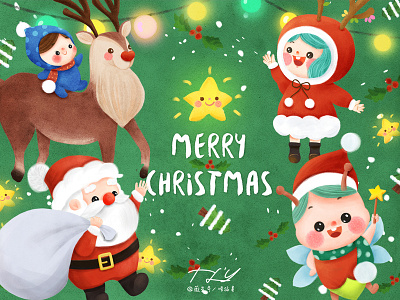 Merry Christmas :) by Tlyillustration on Dribbble