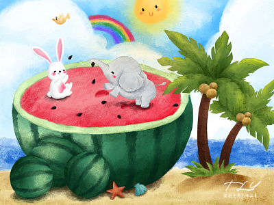 Summer ! child illustration fantasy illustration illustration